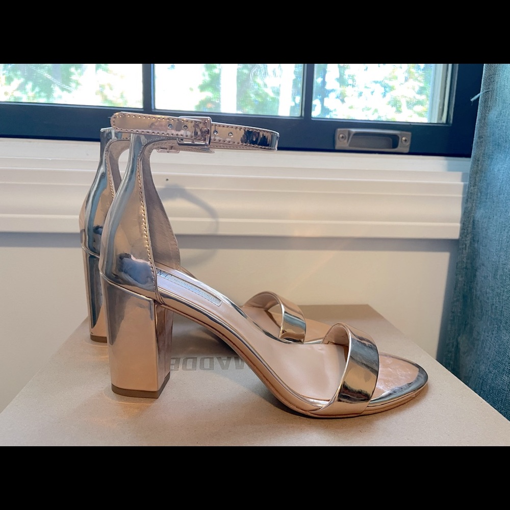 Rose Gold Block Heel Sandals